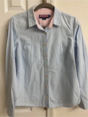 Vineyard Vines Light Blue women’s Micro-Check Button-Down Shirt